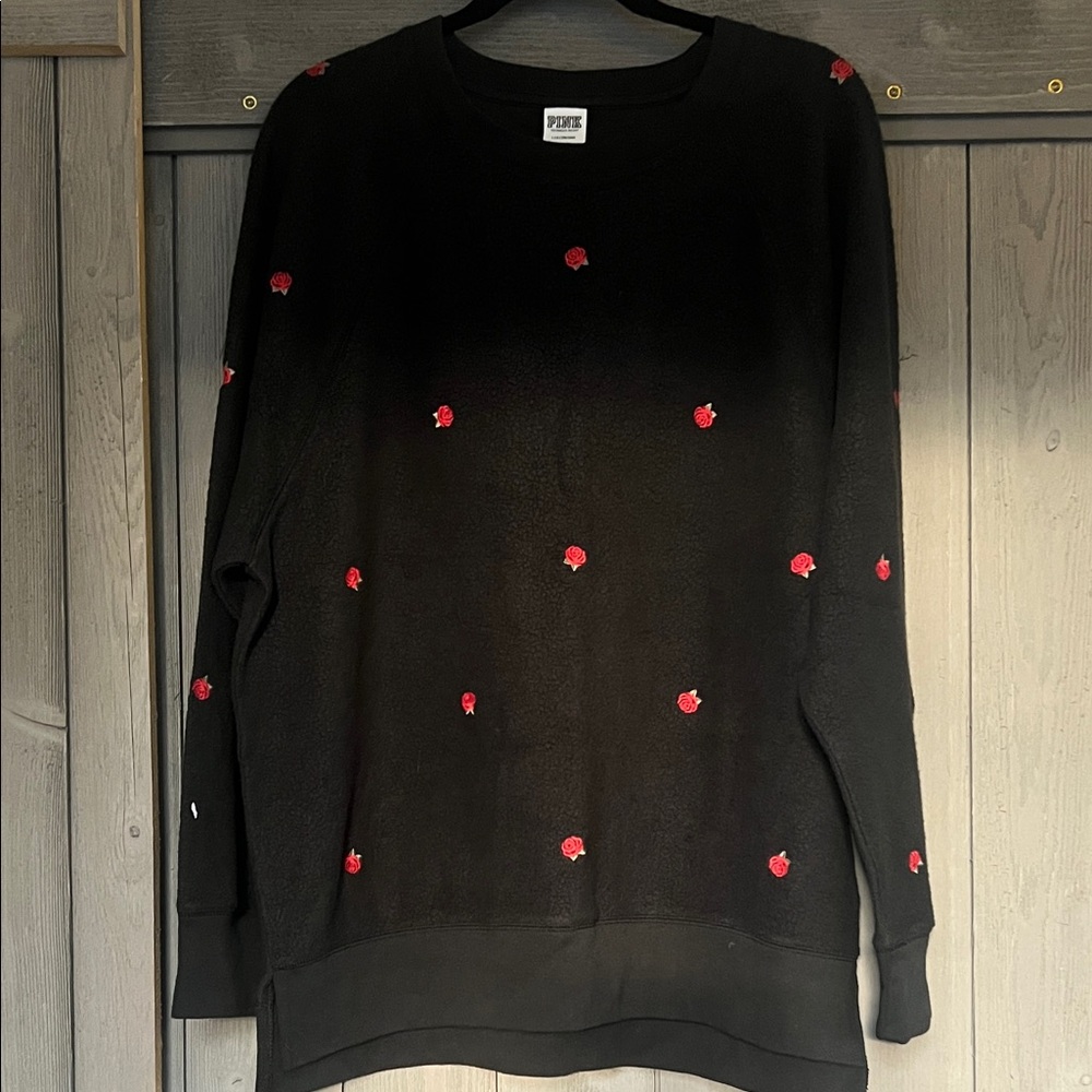 Embroidered Fuzzy Sweatshirt